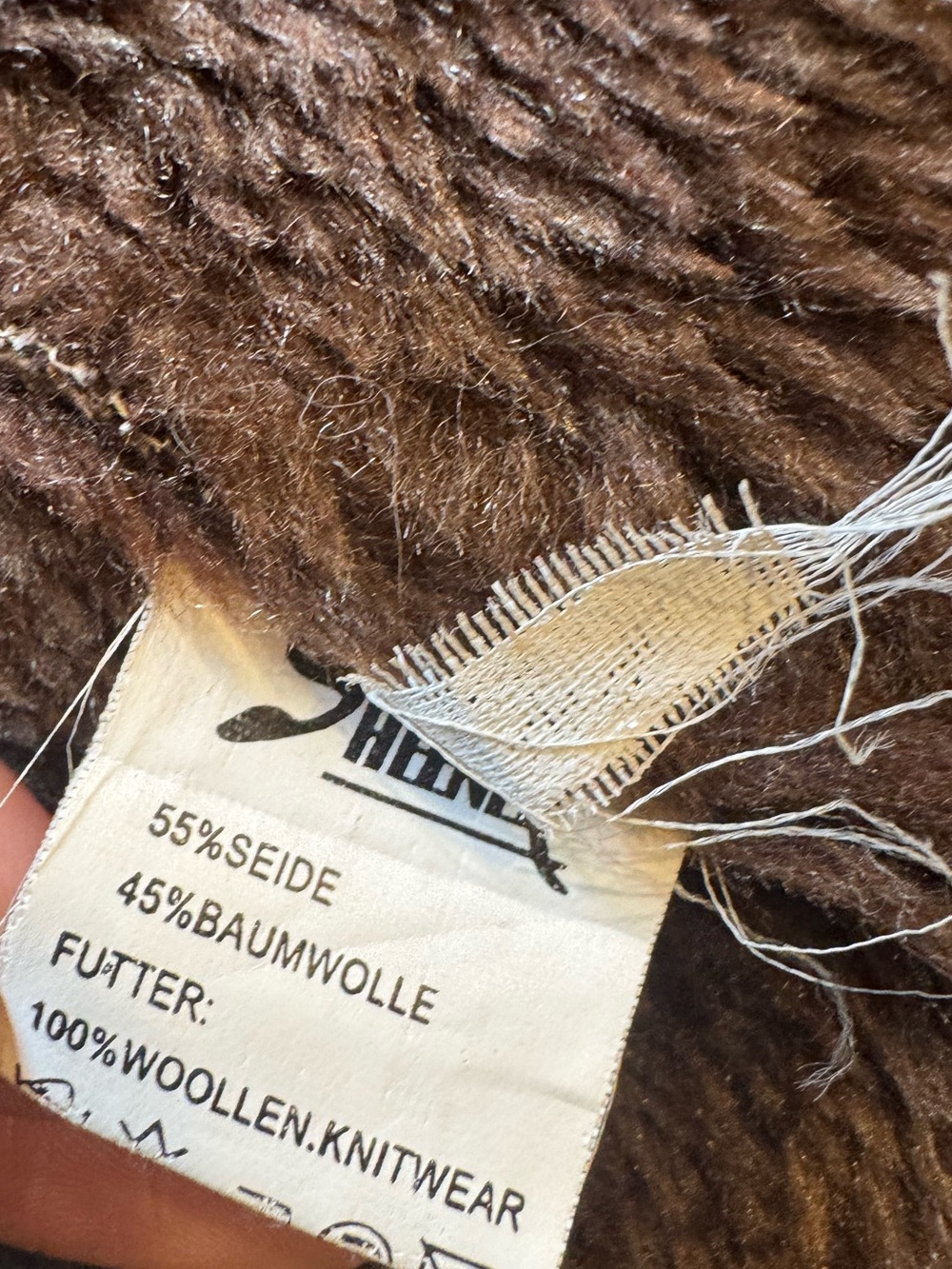 Vintages Y2K Brown Fur Trim Jacket Silk Cotton Wool Blend Fitted Coquette XS S - Picture 5 of 8